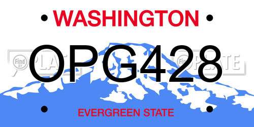 OPG428 Washington License Plate
