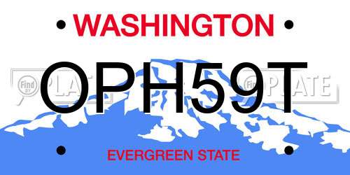 OPH59T Washington License Plate