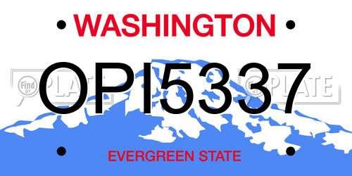 OPI5337 Washington License Plate