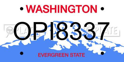OPI8337 Washington License Plate