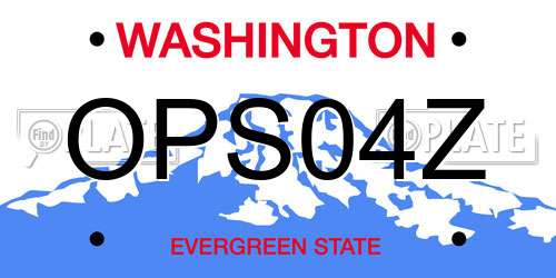 OPS04Z Washington License Plate