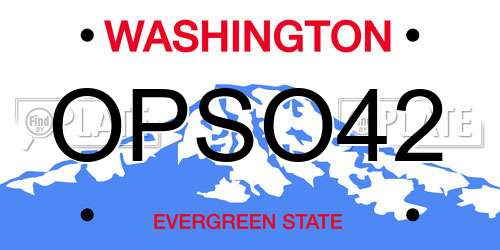 OPSO42 Washington License Plate