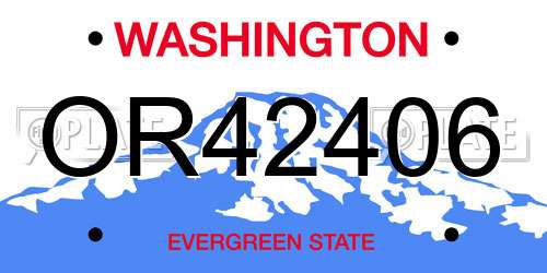 OR42406 Washington License Plate