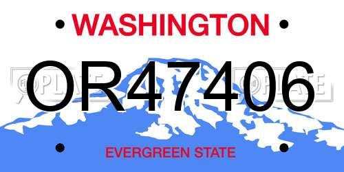 OR47406 Washington License Plate