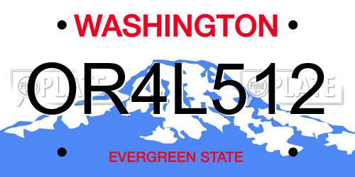 OR4L512 Washington License Plate