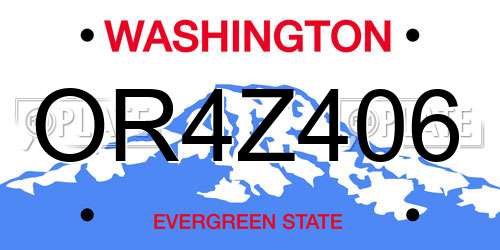 OR4Z406 Washington License Plate