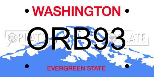 ORB93 Washington License Plate