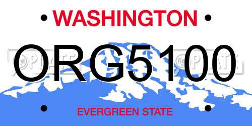 ORG5100 Washington License Plate