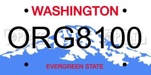 ORG8100 Washington License Plate