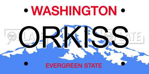ORKISS Washington License Plate