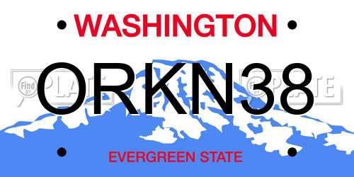 ORKN38 Washington License Plate