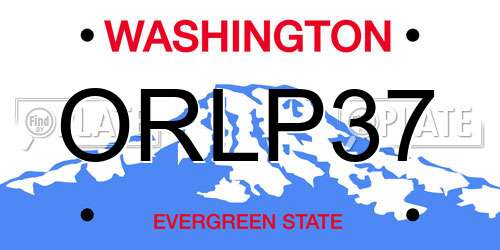 ORLP37 Washington License Plate