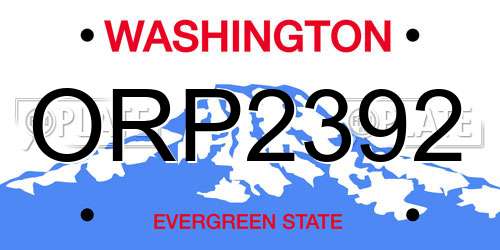 ORP2392 Washington License Plate