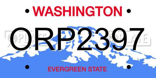 ORP2397 Washington License Plate