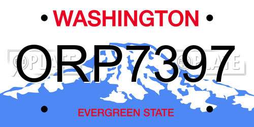 ORP7397 Washington License Plate