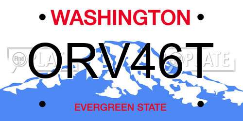 ORV46T Washington License Plate