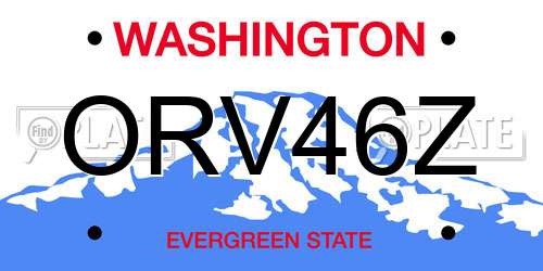 ORV46Z Washington License Plate
