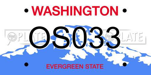 OS033 Washington License Plate