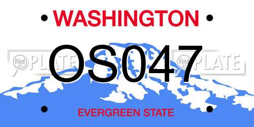 OS047 Washington License Plate