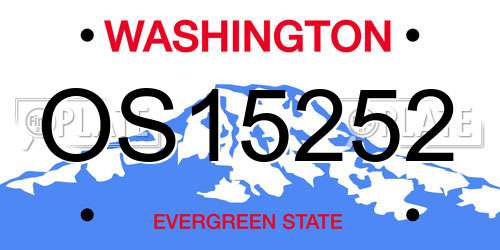 OS15252 Washington License Plate