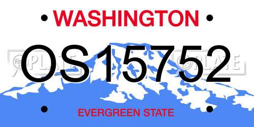 OS15752 Washington License Plate
