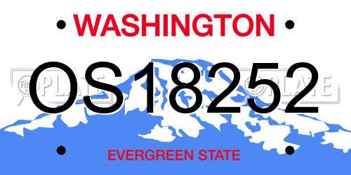 OS18252 Washington License Plate