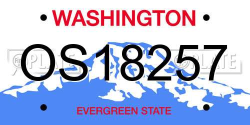 OS18257 Washington License Plate