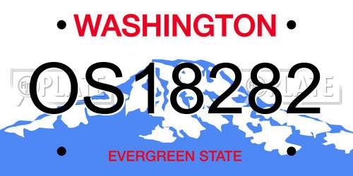 OS18282 Washington License Plate