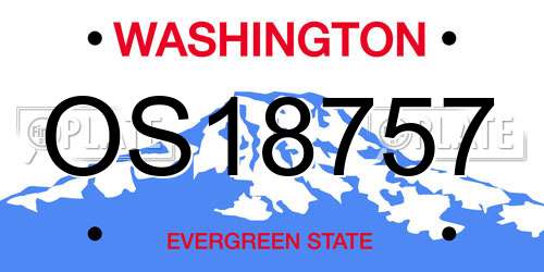 OS18757 Washington License Plate