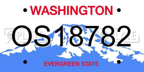 OS18782 Washington License Plate