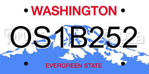 OS1B252 Washington License Plate