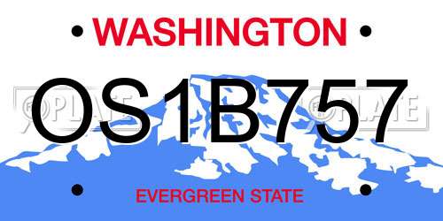 OS1B757 Washington License Plate