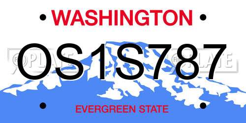 OS1S787 Washington License Plate