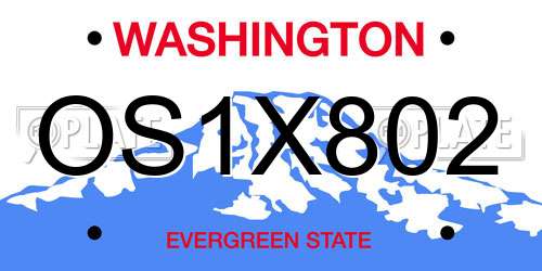 OS1X802 Washington License Plate