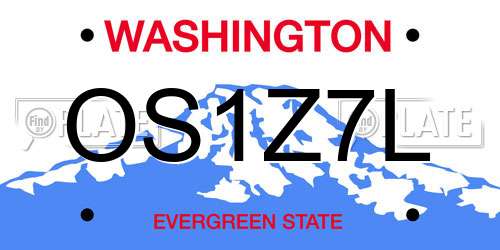 OS1Z7L Washington License Plate