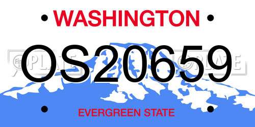 OS20659 Washington License Plate