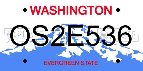 OS2E536 Washington License Plate