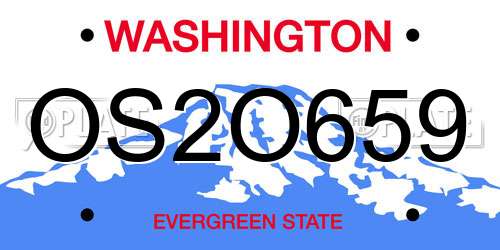 OS2O659 Washington License Plate