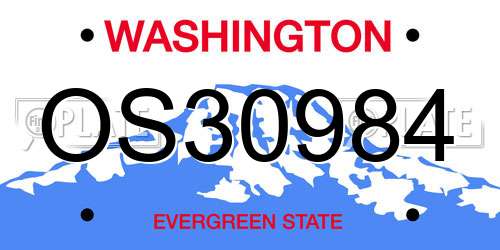 OS30984 Washington License Plate