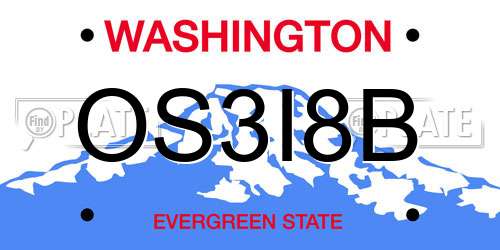 OS3I8B Washington License Plate
