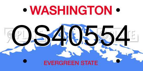 OS40554 Washington License Plate
