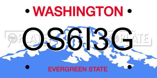 OS6I3G Washington License Plate