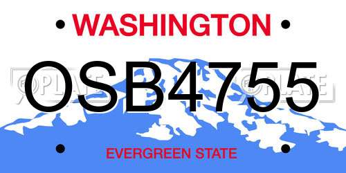 OSB4755 Washington License Plate