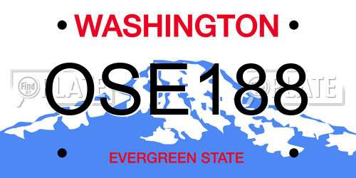 OSE188 Washington License Plate