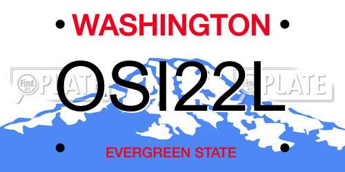 OSI22L Washington License Plate