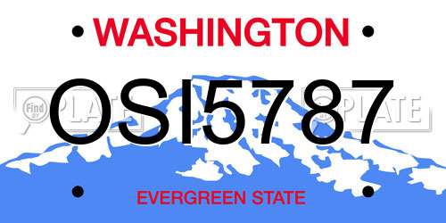 OSI5787 Washington License Plate