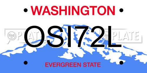 OSI72L Washington License Plate