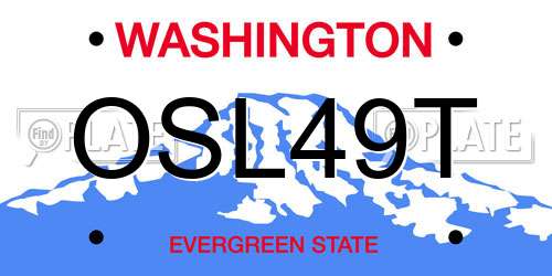 OSL49T Washington License Plate