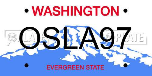 OSLA97 Washington License Plate