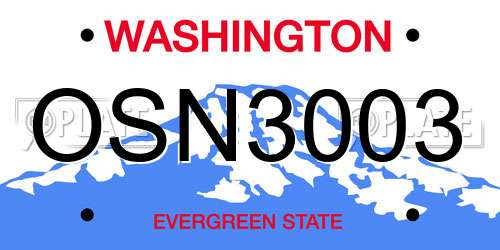 OSN3003 Washington License Plate